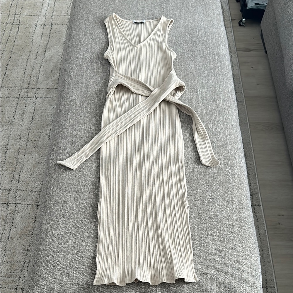 Cream Sleeveless Dress